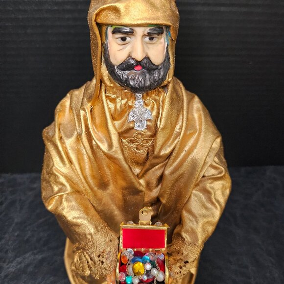 Three Kings Gold Fabriche Bejeweled With Crystals Three Wise Men Holiday Decor - Picture 6 of 12